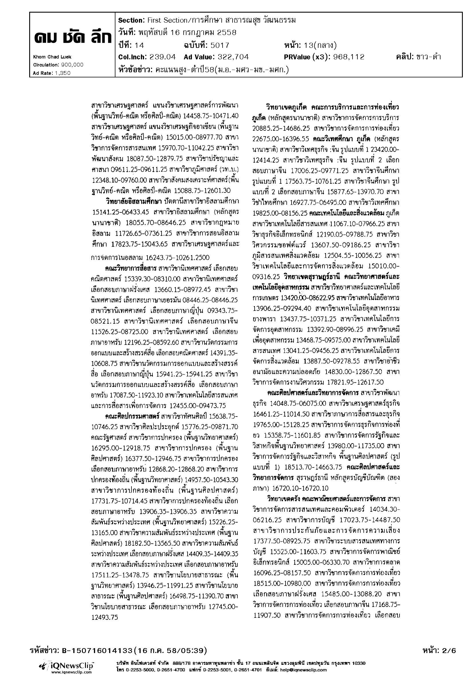 คะแนนสูงต่ำ58-02